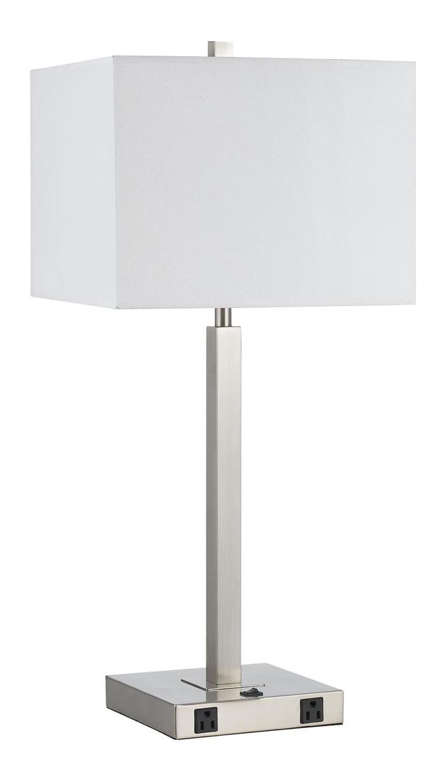 Cal® Lighting & Accessories Brushed Steel Table Lamp-0