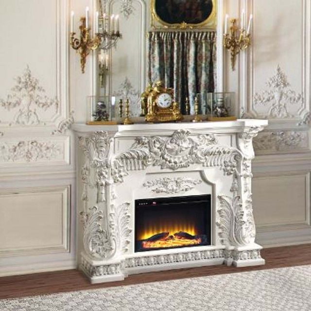ACME Furniture Adara Antique White Fireplace-1