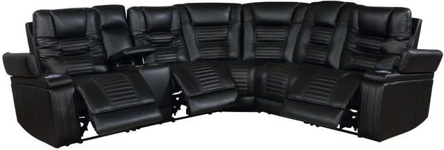 Coaster® Zane 6-Piece Black Power Reclining Sectional-1