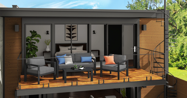 homestyles® Grayton 4-Piece Gray Outdoor Conversation Set-4