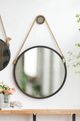 A & B Home Cleveland Matte Black Rope Strap Mirror-2