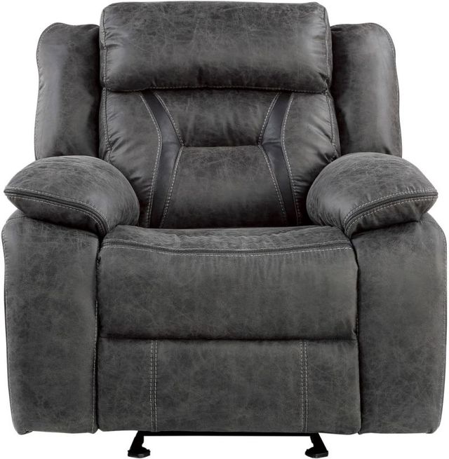 Homelegance® Madrona Hill Gray Manual Glider Reclining Chair-2