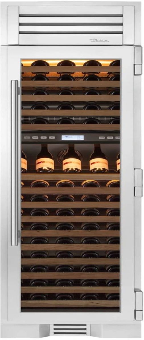 True® 24" 15.4 Cu. Ft. Stainless Steel Dual Zone Wine Column-0