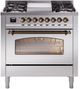 Ilve® Nostalgie II Series 36" Stainless Steel Pro Style Dual Fuel Range-0