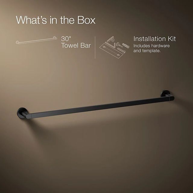KOHLER® Composed® Matte Black 30" Towel Bar-3