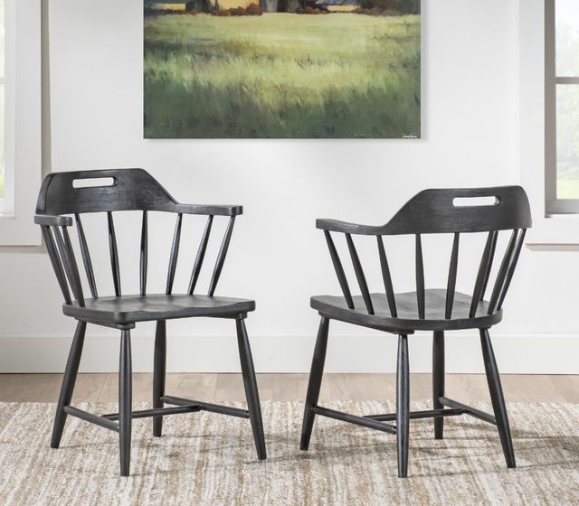 Legacy Classic Vintage Market Kettle Black Spindle Back Dining Arm Chair-1