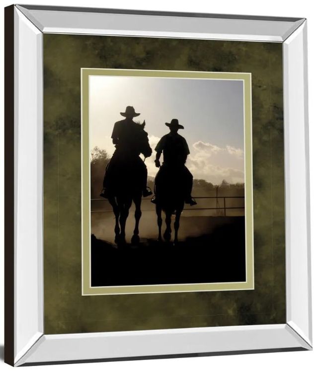 Classy Art Cavaliers Cowboys by Yann Siwiak Mirror Framed Wall Art-1