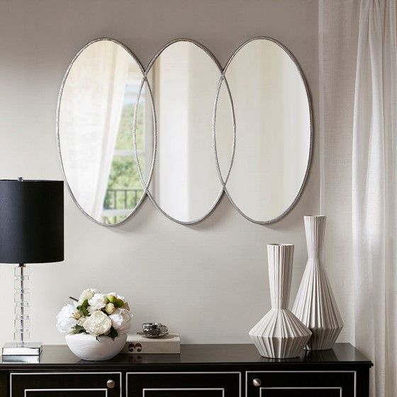 Olliix by Madison Park Signature Eclipse Antique Silver Decor Mirror-2