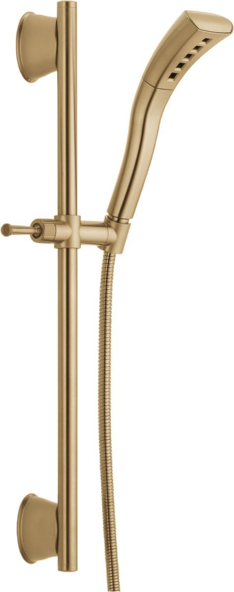 Delta Universal Showering Components Champagne Bronze H2Okinetic® Single-Setting Cylindrical Slide Bar Hand Shower-0