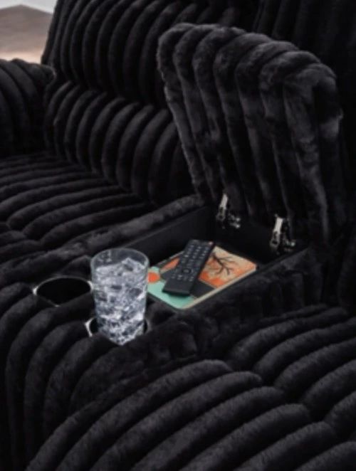 Signature Design by Ashley® Technique Onyx Power Reclining Loveseat with Console-3