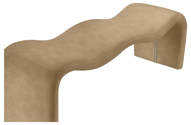 Meridian Furniture Willow Tan Vegan Leather Bench-3