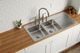 Elkay Lustertone® Classic Lustrous Satin 48" x 22" x 7-5/8" Equal 4-Hole Double Bowl Drop-In Sink with Right Drainboard-3