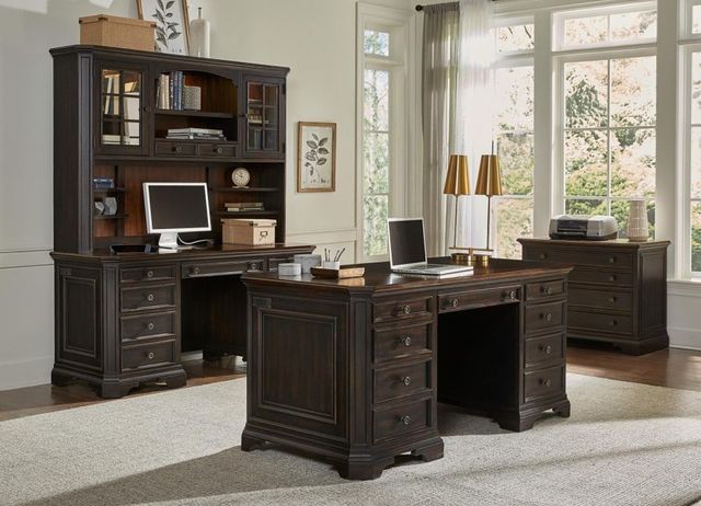 aspenhome® Hampton Black Cherry Credenza and Hutch-1