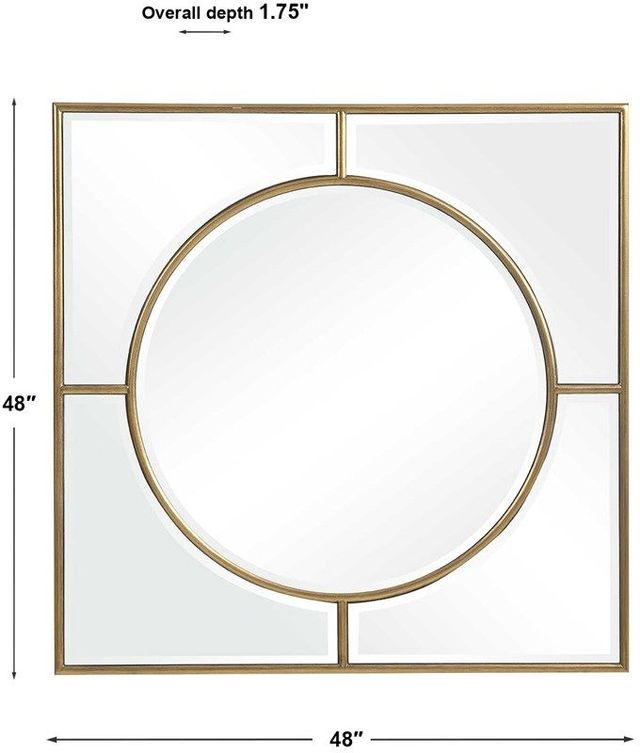 Uttermost® Stanford Brushed Gold Square Mirror-3