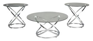 Signature Design by Ashley Hollynyx 3-Piece Glass Top Occasional Table Set with Chrome Base Signature Design by Ashley Hollynyx 3-Piece Glass Top Occasional Table Set with Chrome Base