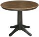 John Thomas Furniture® Dining Essentials Hickory Round Dining Table with Coal Transitional Pedestal Base-0