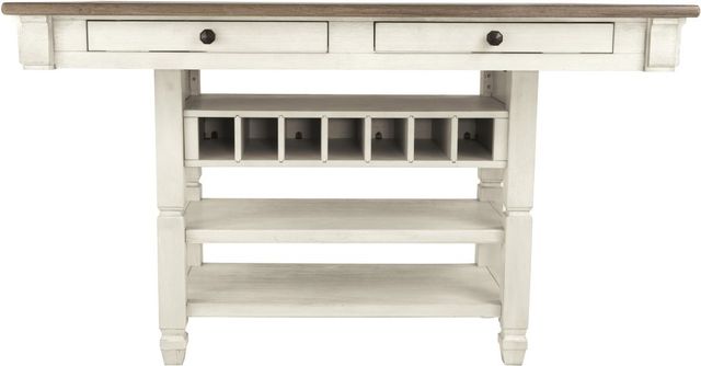 Signature Design by Ashley® Bolanburg Weathered Gray Rectangular Counter Height Dining Table with Antique White Storage Base-1