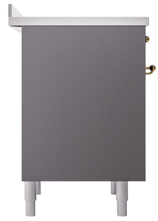 Ilve® Nostalgie II Noblesse 36'' Graphite Matte Pro Style Induction Range with Copper Trim-2