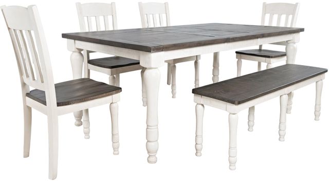 Jofran Inc. Madison County 6-Piece Vintage White Dining Set-0