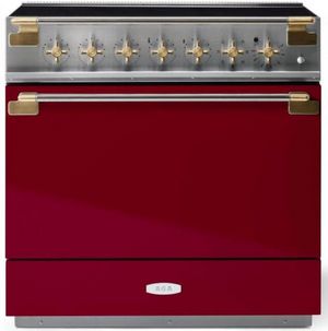 AGA Elise 36" Stainless Steel Slide In Induction Range with Cranberry Door