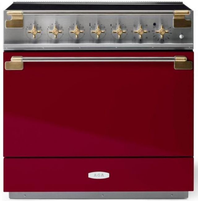 AGA™ Elise 36" Stainless Steel Pro Style Slide In Induction Range with Cranberry Door-0