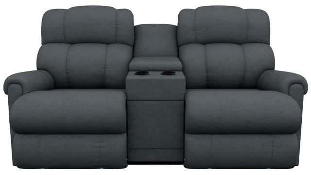 La-Z-Boy® Pinnacle Denim Power Wall Reclining Loveseat with Console and Headrest-1
