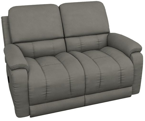 La-Z-Boy® Greyson Blue Gray Leather Manual Reclining Loveseat-0