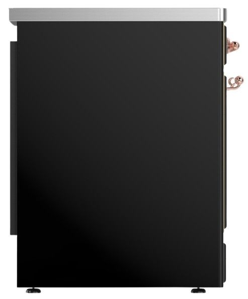 Ilve® Majestic III 30" Glossy Black Pro Style Induction Range with Solid Door and Copper Trim-3