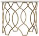 Hooker® Furniture Melange Corrina White Round Lamp Table with Gold Leaf Base-0