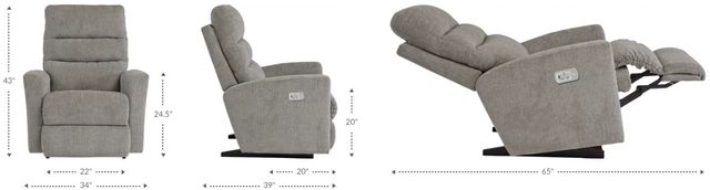 La-Z-Boy® Liam Mushroom Power Rocking Recliner with Headrest-4