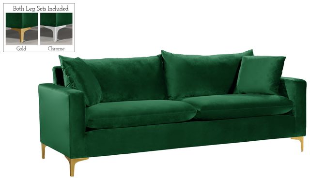 Meridian Furniture Naomi Green Velvet Sofa-0