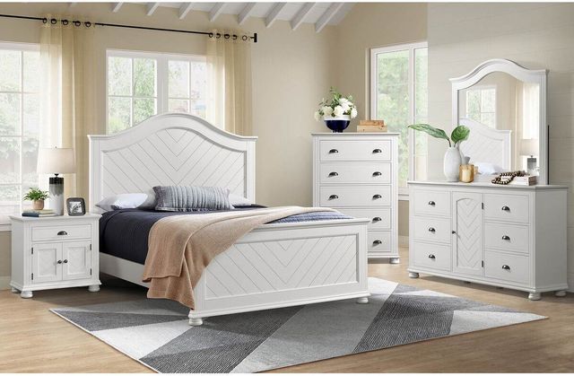 Elements International Kona White Twin Bed-1