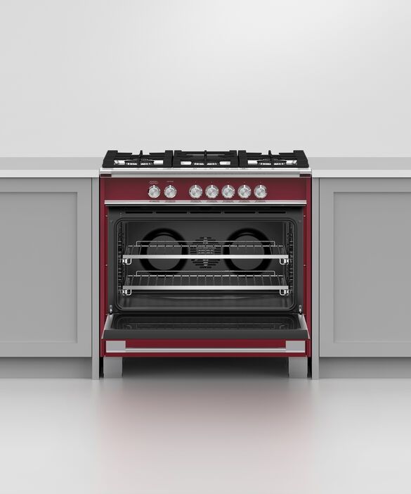 Fisher & Paykel 36" Red Pro Style Natural Gas Range-4