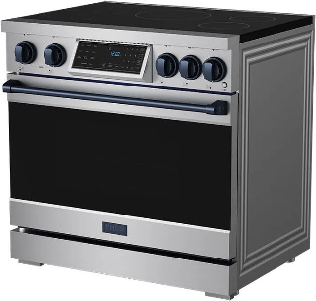 Thor Kitchen® Gordon Ramsay Collection 36" Stainless Steel Pro Style Induction Range with Tilt Panel Touch Control and Blue Trim-3