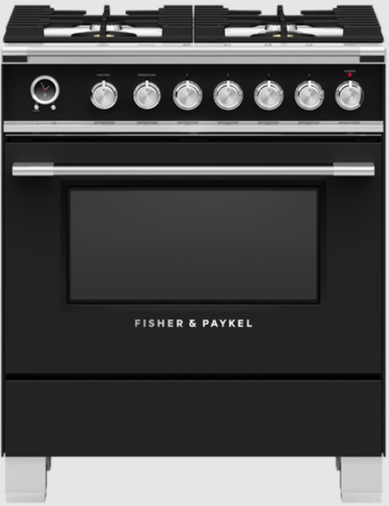 Fisher & Paykel 30" Black Pro Style Dual Fuel Range-0