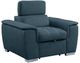 Mazin Furniture Ferriday Blue Chair With Adjustable Headrest And Pull-Out Ottoman-2