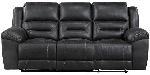 Homelegance® Hazen Black Double Manual Reclining Sofa-2