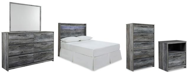 Signature Design by Ashley® Baystorm 5-Piece Gray Full Panel Headboard Storage Set-0