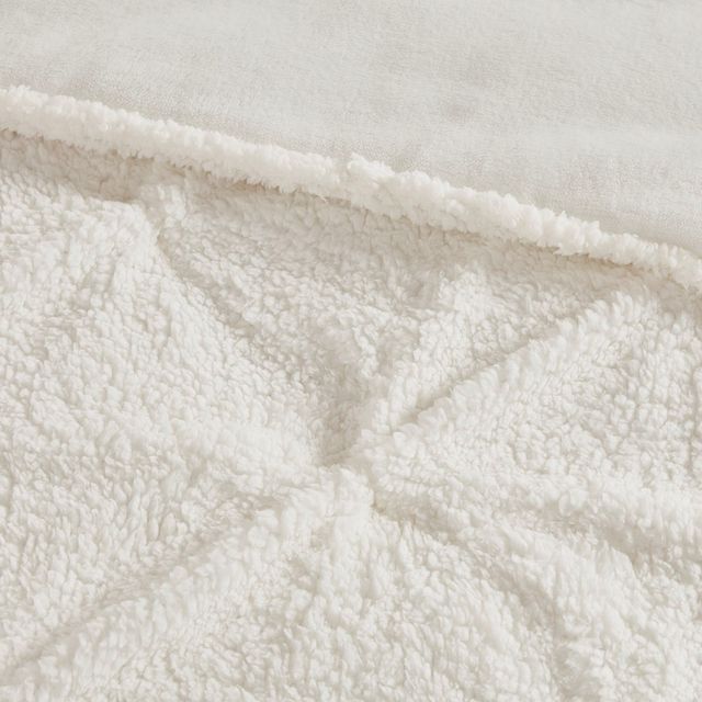 Olliix by True North by Sleep Philosophy Addison Ivory Full/Queen Pintuck Sherpa Down Alternative Comforter Set-4
