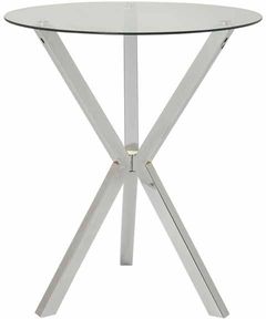 Coaster® Denali Glass Top Bar Table with Chrome Base