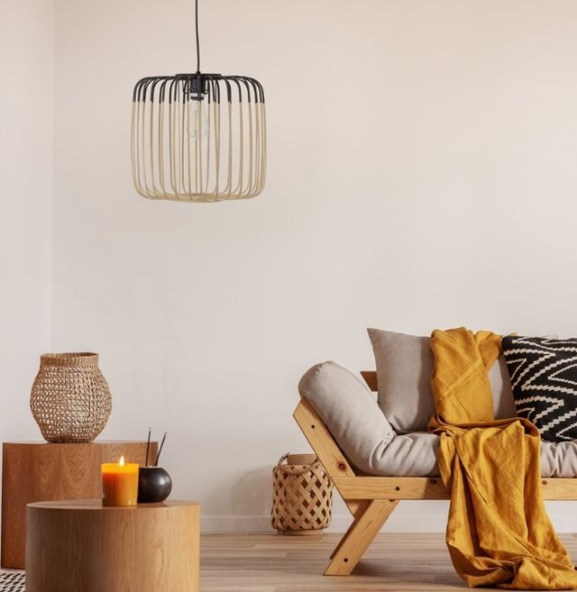 YHD Serrento Beige/Black 1-Light Large Pendant Lighting-1