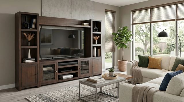 Sunny Designs™ Homestead Tobacco Leaf Media Console-1
