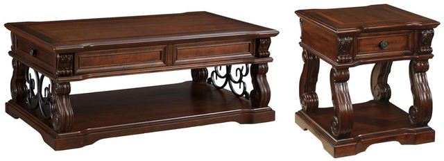 Signature Design by Ashley® Alymere 2-Piece Rustic Brown Living Room Table Set-0