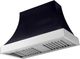 La Cornue Cascade Series 44" Matte Black Wall Mounted Range Hood with Polished Chrome Trim-0