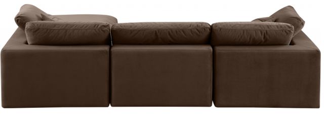 Meridian Furniture Comfy 4-Piece Brown Velvet Sectional-3