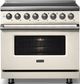 Viking® 5 Series 36" Pure White Pro Style Induction Range with Polished Chrome Trim-3
