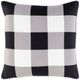 Surya Buffalo Plaid Black 20"x20" Toss Pillow with Polyester Insert-0