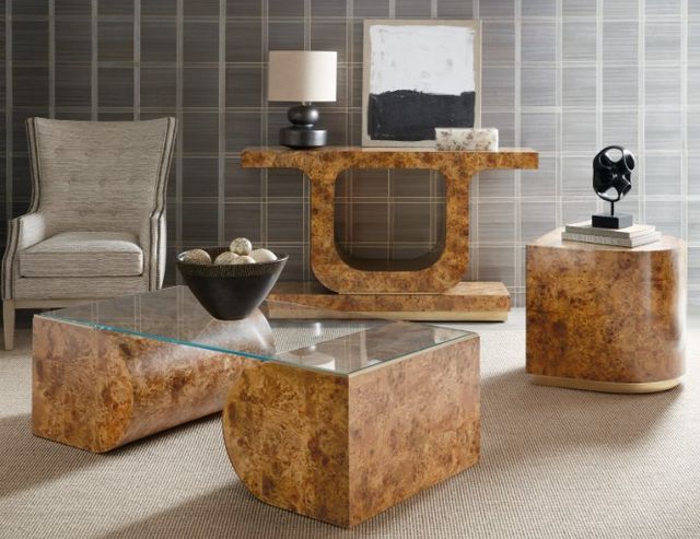 Hooker® Furniture Melange Burlesque Glass Top Coffee Table with Warm Gold Base-1