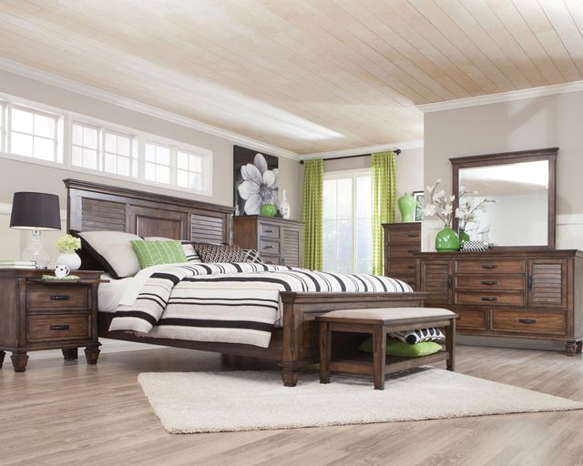 Coaster® Franco 4-Piece Burnished Oak Queen Bedroom Set-0