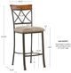 Powell® Hamilton Bronze/Medium Cherry Bar Stool-2